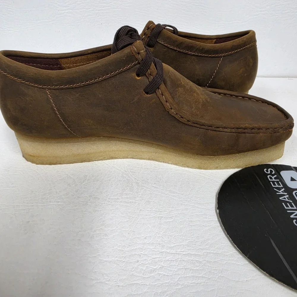 Clarks Wallabee Low Beeswax Brown Leather 61605012 Men's Size 7.5